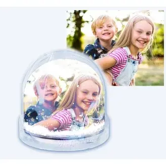 Hógömb egyedi fényképpel - hópehely