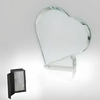 Üveg díj - szív alakú