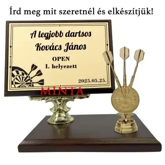 Asztali fa plakett - Dartsosoknak