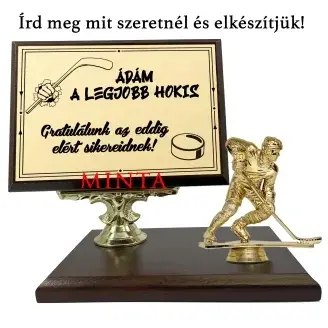 Asztali fa plakett - A legjobb jéghokis