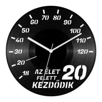 Autós szülinapi bakelit óra - 20 felett