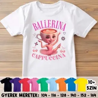 Ballerina Cappuccina brainrot gyerek póló