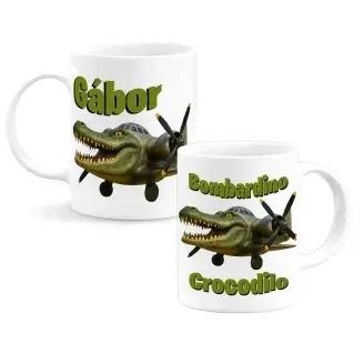 Bombardino Crocodilo Brainrot egyedi neves bögre