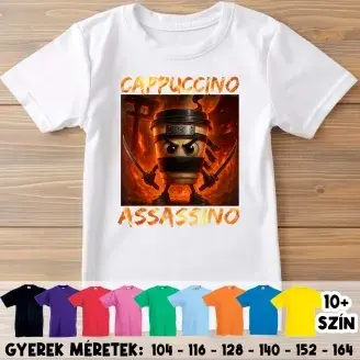 Cappuccino Assassino brainrot gyerek póló