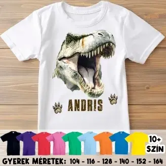 Dínó gyerek póló - T-rex fej