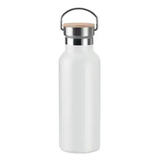 Duplafalú termosz bambusz kupakkal - 500ml