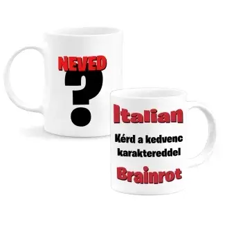 Italian brainrot egyedi neves bögre