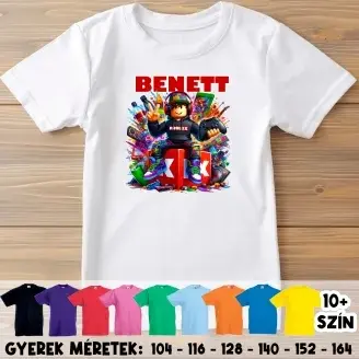 Egyedi neves Roblox gyerek póló