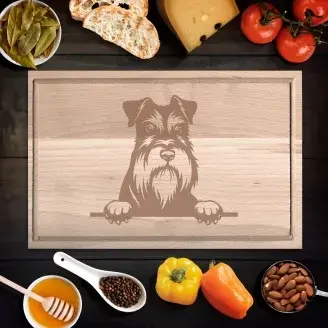 Törpe schnauzer vágódeszka - kicsi