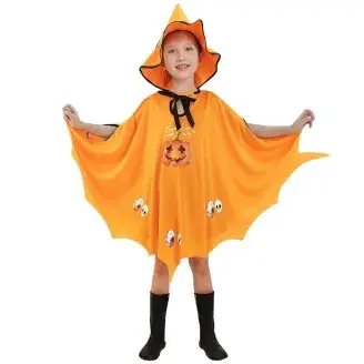 Halloween jelmez szett gyerekeknek, köpeny és sapka - narancssárga