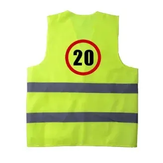 Láthatósági mellény 20. születésnapra