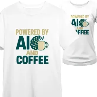 Powered by AI and Coffee felnőtt póló