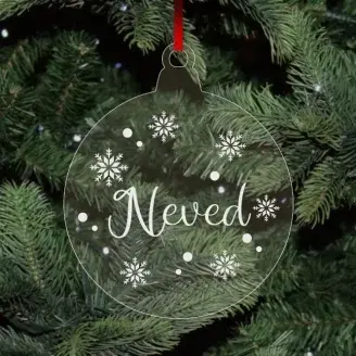Plexi karácsonyfadísz - Egyedi névvel