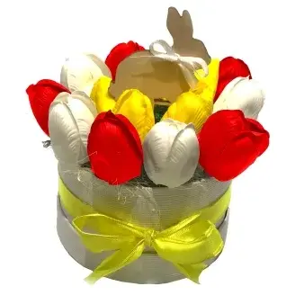 Szappan tulipán box - többszínű